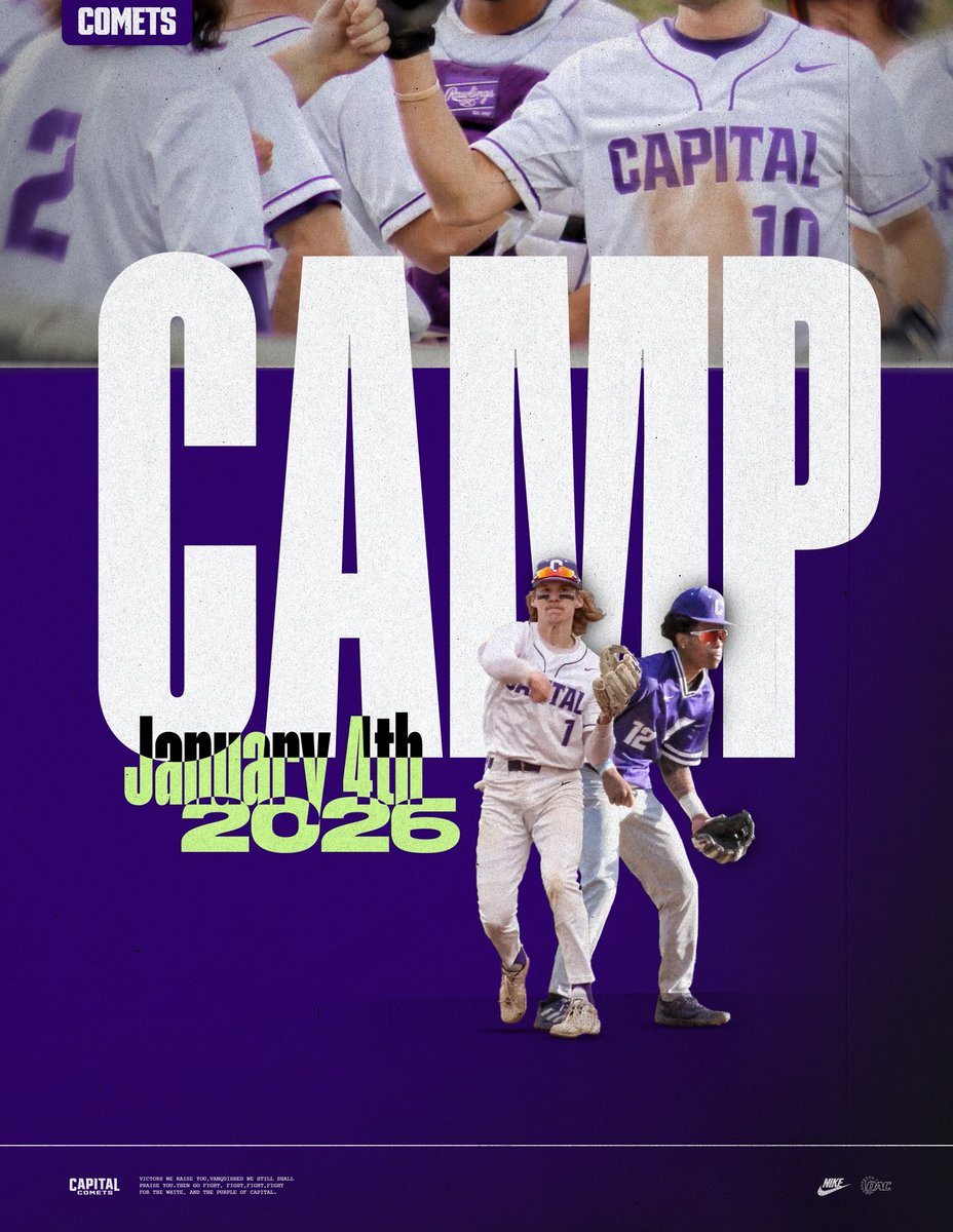 𝐂𝐚𝐦𝐩 𝐒𝐞𝐚𝐬𝐨𝐧 

Join us for our Capital Baseball Prospect Camp. Showcase your skills, meet the coaches, and compete with the best.

📆 January 4th
⏰ 9am-1pm
📍 Cap Center

Register now: Capitalbaseballcamps.com