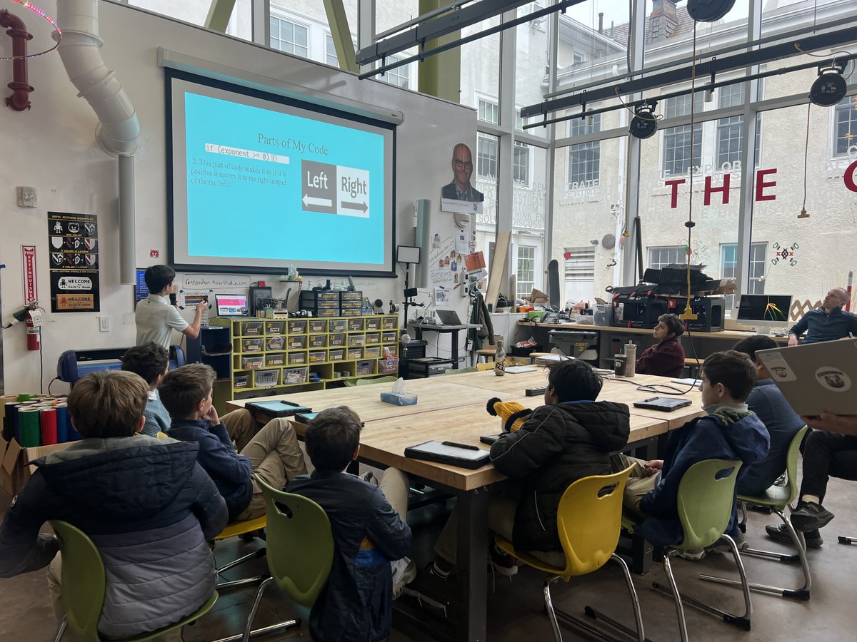 FessyiLab's tweet image. A few Upper School projects wrapped up with final presentations in the CCI today. ELL students presented their Plimoth Patuxet 🦃projects and Pre-Algebra students showed off their Custom-Coded Calculators. 🧮 #makered #makerspace #pbl #projectbasedlearning #design #learntocode