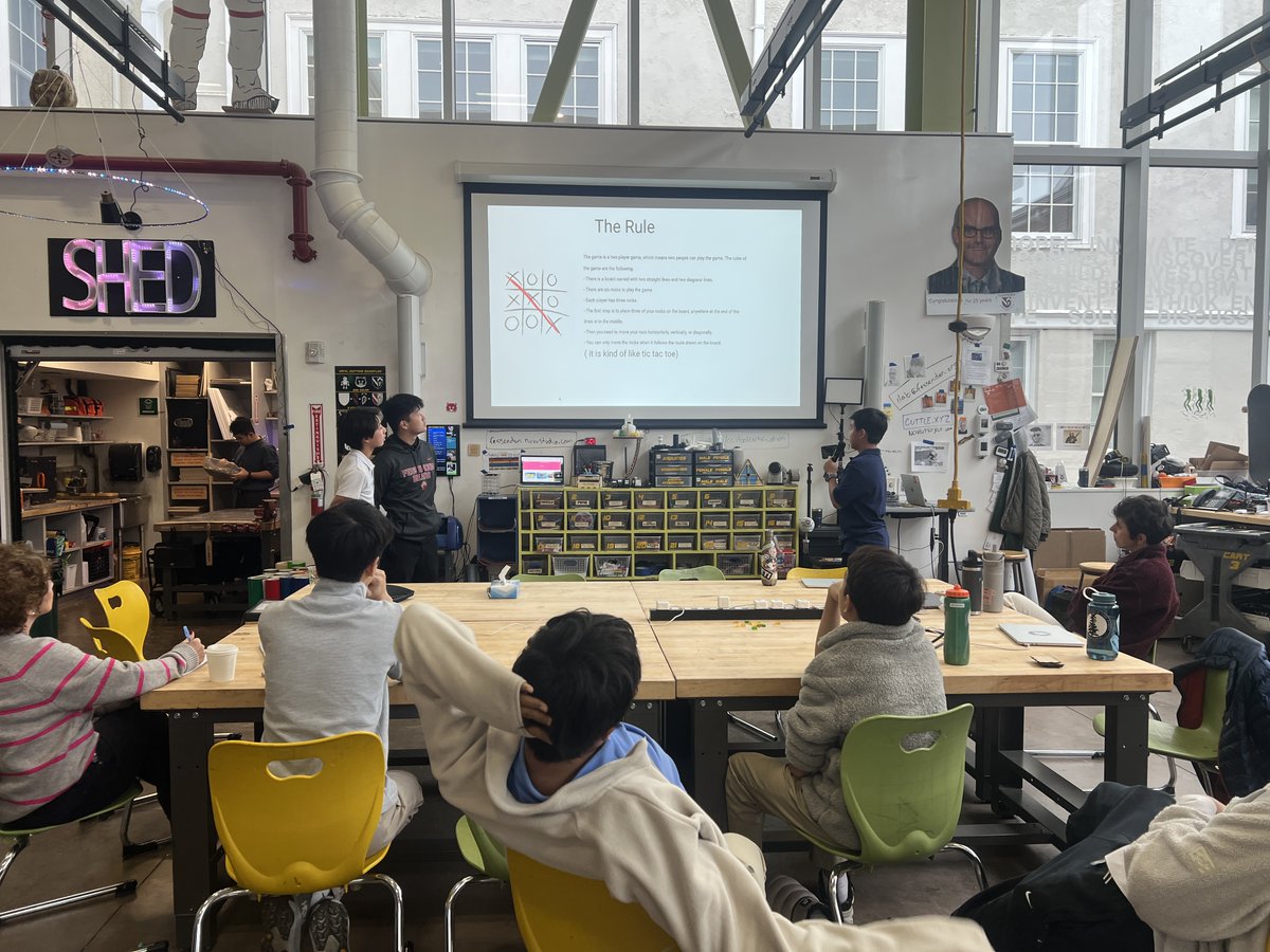 FessyiLab's tweet image. A few Upper School projects wrapped up with final presentations in the CCI today. ELL students presented their Plimoth Patuxet 🦃projects and Pre-Algebra students showed off their Custom-Coded Calculators. 🧮 #makered #makerspace #pbl #projectbasedlearning #design #learntocode