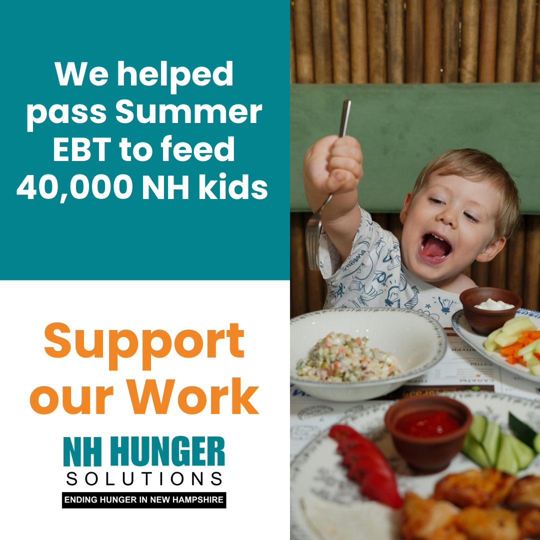 EndHungerNH's tweet image. Due to NHHS&apos; advocacy, last summer over 40,000 children received food benefits to during the summer.  We change the policies that solve hunger in NH.
Help us create a hunger-free NH by donating at: nhhungersolutions.org

#HungerFreeNH #ChildNutrition #EndHunger #GivingTuesday