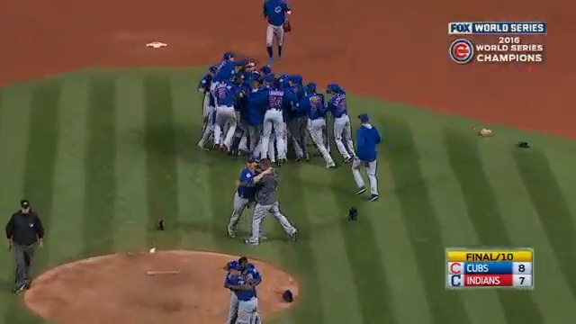 World Series curse = OVER.
Coming up at 4:30pm ET, catch the @Cubs’ historic victory in Game 7 of the 2016 World Series on MLB Network!