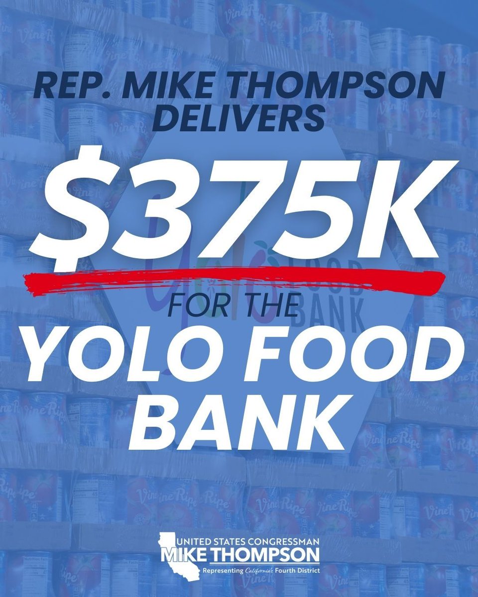 RepThompson's tweet image. Proud to have secured $375,000 in federal funds to purchase a truck and kickstart the @YoloFoodBank mobile pantry program to bring fresh, locally sourced food to our community members. Almost one-third of Yolo County residents face food insecurity and not everybody has the means…
