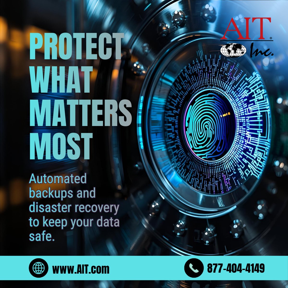 AITWebHosting's tweet image. 💾 Don&apos;t risk your data. 

AIT backup solutions = automatic protection + rapid recovery + peace of mind. 

#DataBackup #AITHosting #BusinessContinuity #DisasterRecovery #DataProtection