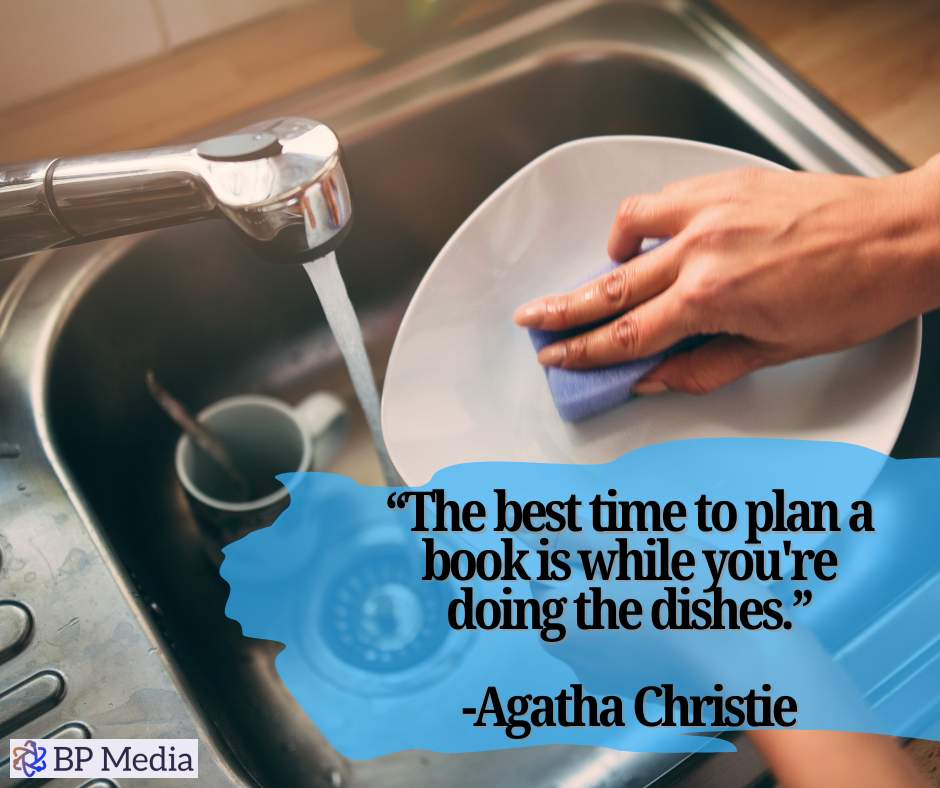 boydpete's tweet image. &quot;The best time to plan a book is while you&apos;re doing the dishes.&quot; - Agatha Christie  What are your favorite things to multitask? #Plan #Multitask #HowToGetItDone #Life #QOTD