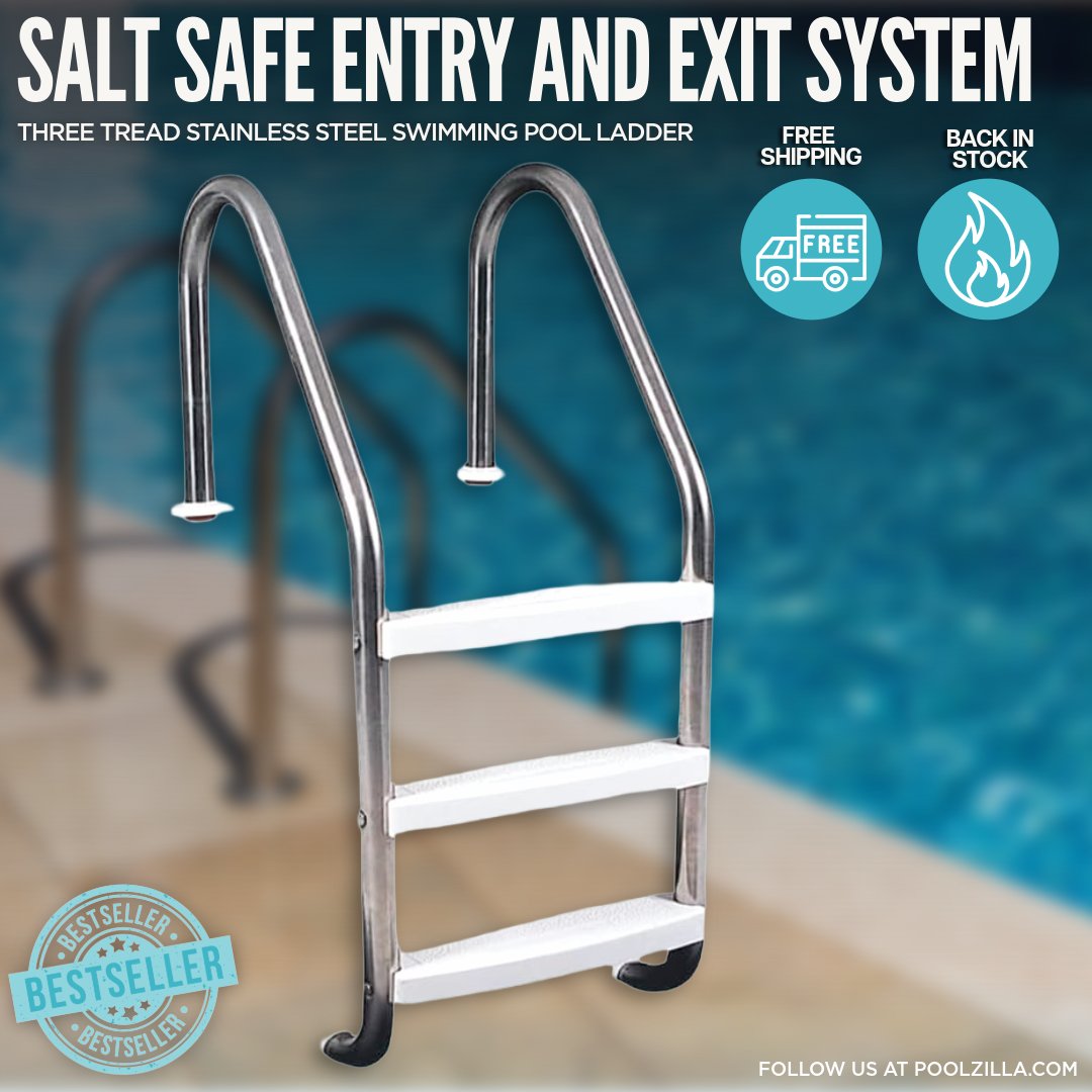 poolzilla_us's tweet image. 💧 Step up your pool game, literally!
NOW BACK IN STOCK ✨ - Three non-slip steps, dual handrails, and salt-safe steel = ready for the next season.

⚙️Fits into 1.90" in-ground anchors 
💦 Included white escutcheon plates to match your steps
🏗️ Supports up to 250 lbs 
🏖️For…