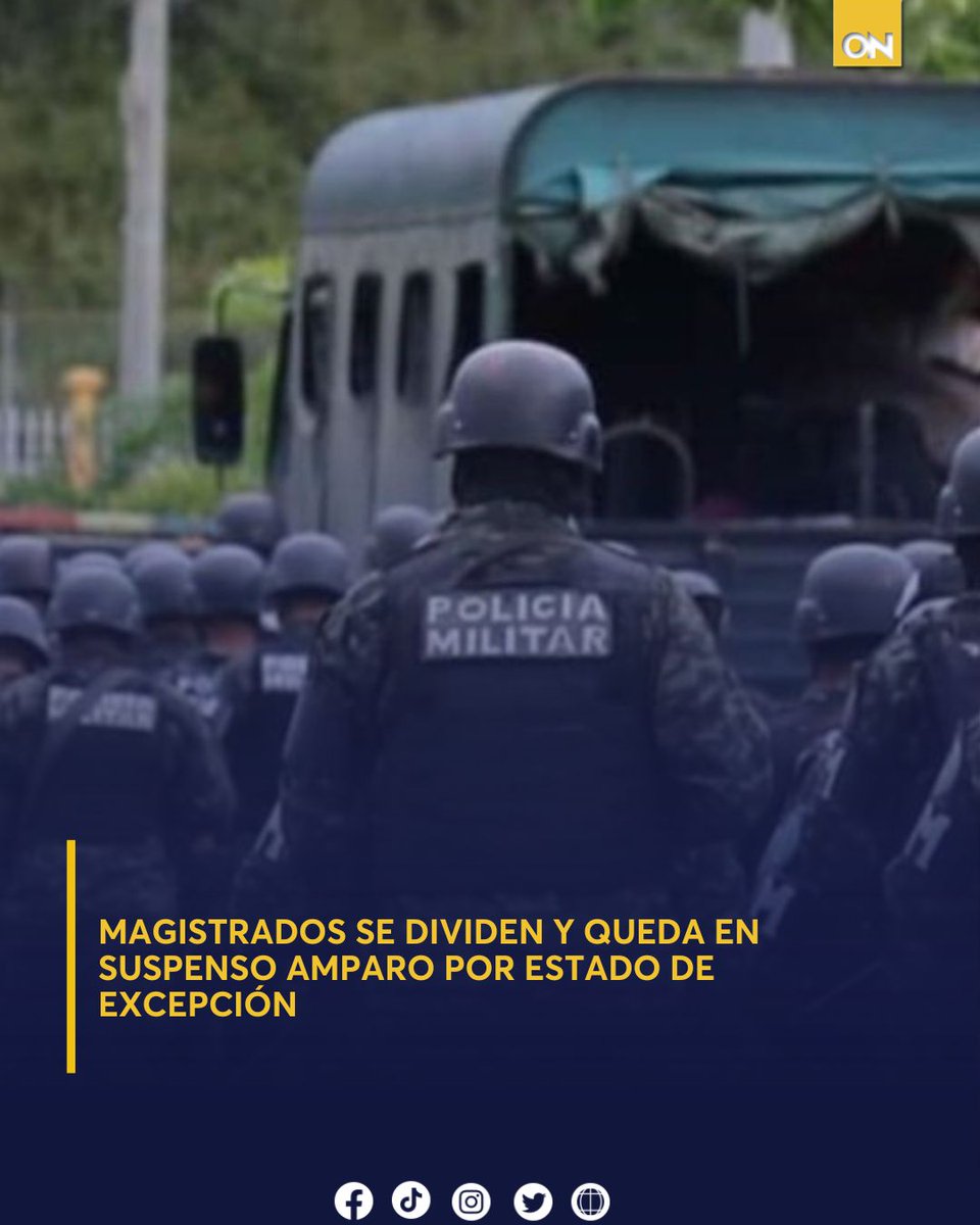 11_Noticias's tweet image. 🟡| La Sala de lo Constitucional dejó en suspenso el amparo contra el estado de excepción; la decisión sigue pendiente.

Lea la nota completa aquí 👉
oncenoticias.hn/nacionales/mag…

#Honduras #Elecciones2025 #EstadoExcepción