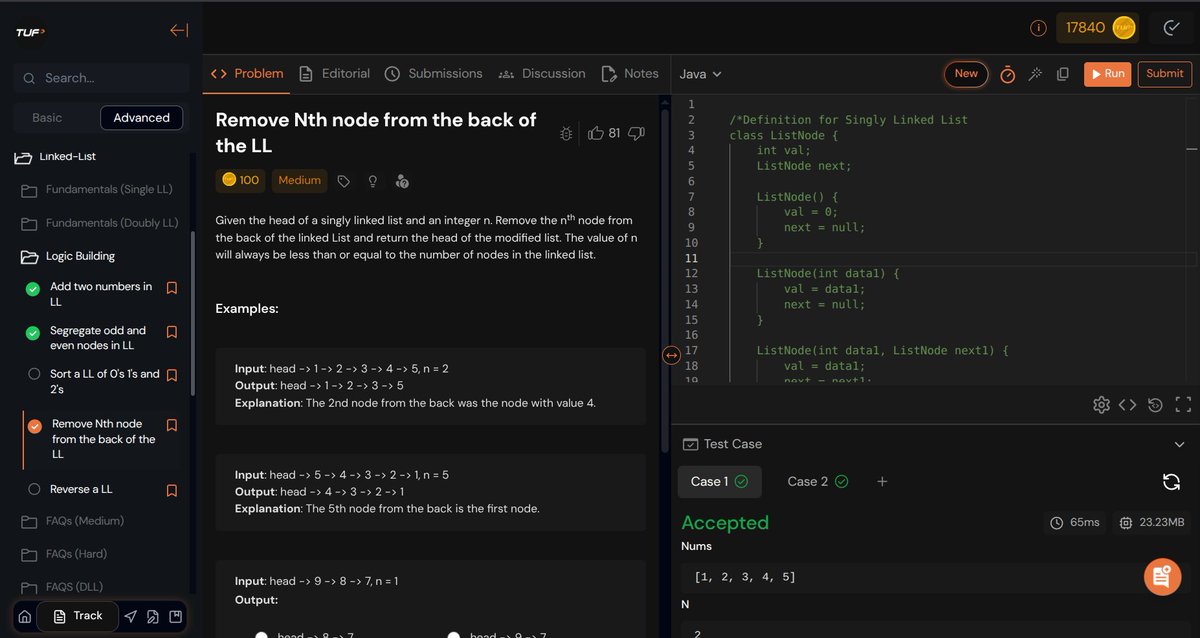 Gangadhar_h07's tweet image. Days 23 &amp;amp; 24 of #TUFWinterArc 🔗⚡   
🧩 Solved 3 medium Linked List logic-building problems: 
• Add 2 Numbers in LL 
• Segregate Odd &amp;amp; Even Nodes 
• Remove Nth Node from the Back

@takeUforward_ 
#DSA #LinkedList