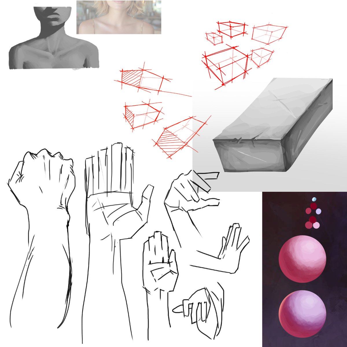 Sketches and a red fellow