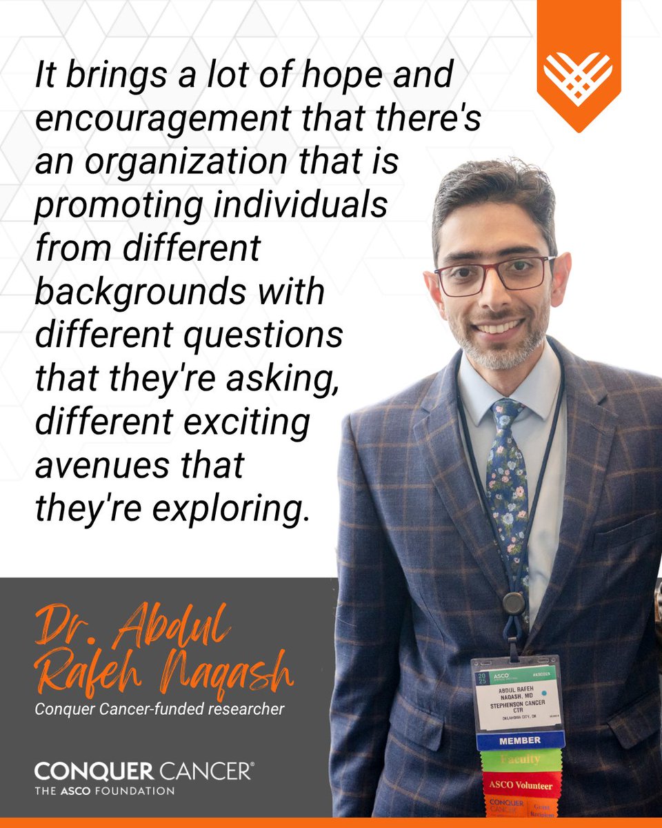 ConquerCancerFd's tweet image. Dr. Abdul Rafeh Naqash shows us that oncology research isn&apos;t just about data and trials— it&apos;s about offering hope and comfort to people facing cancer. Learn more about Dr. Naqash’s work in this researcher spotlight: brnw.ch/21wXOGQ 
@thenasheffect #GivingTuesday