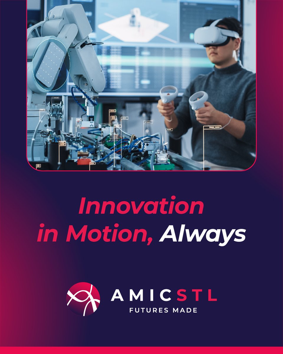 AMIC_STL's tweet image. From AI and robotics &amp;amp; automation, technology is transforming how we innovate.

We’re supporting manufacturers through cutting-edge research &amp;amp; workforce readiness for industry needs.

amicstl.org

#AMICSTL #Industry40 #AdvancedManufacturing #FutureofWork #MadeinSTL