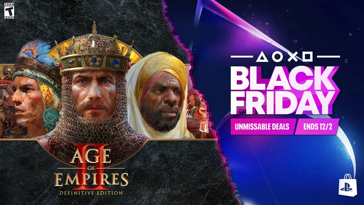 Choose your path to greatness during the <a href="/PlayStation/">PlayStation</a> Black Friday Sale! 👑 

Save 35% on the Premium Edition of #AoEIIDE until December 2nd. aoe.ms/PS5-BlackFrida…