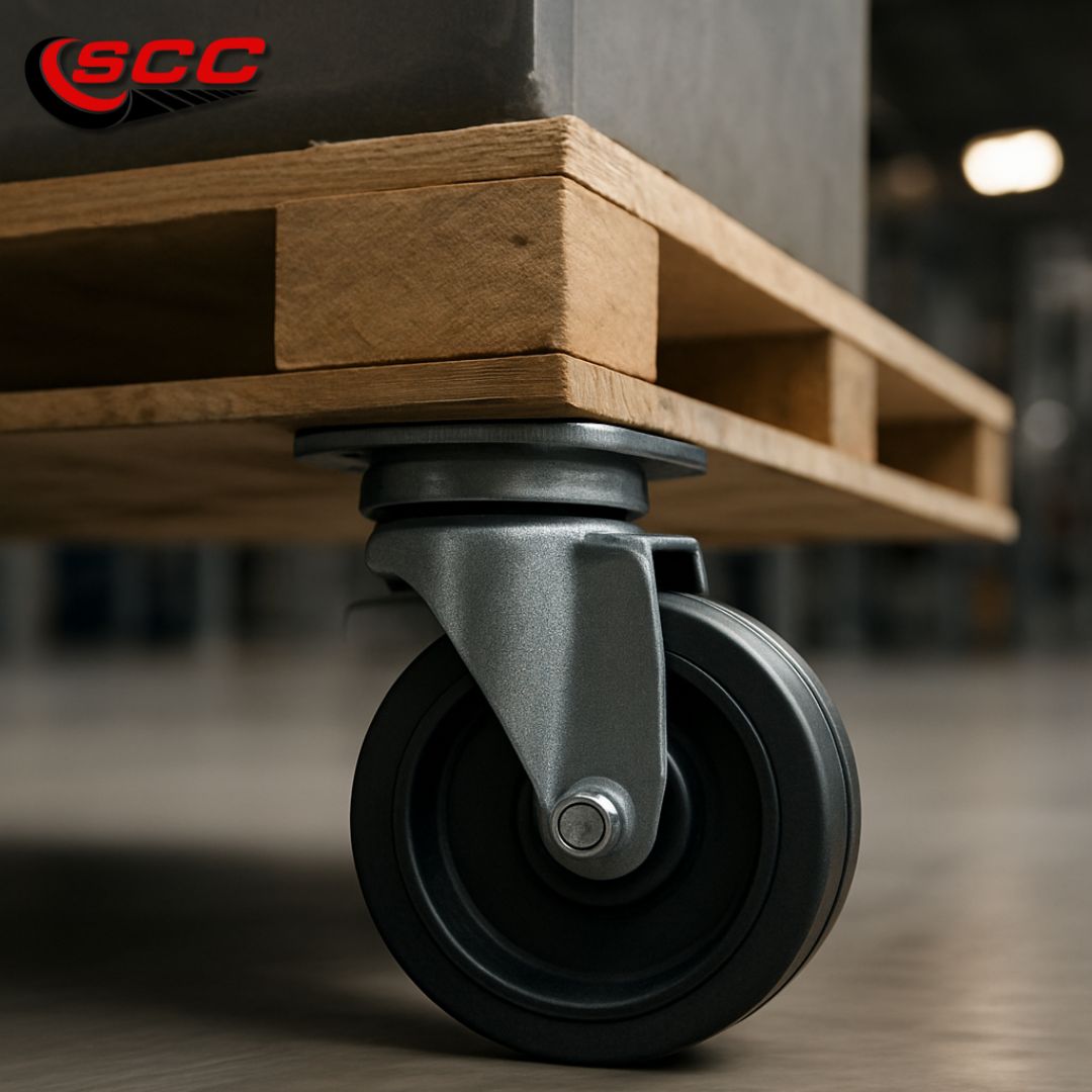 SERVICECASTER's tweet image. Heavy loads, smooth moves. 🛞Service Caster keeps your pallets, carts, and platforms rolling clean and steady—even when the weight is serious. #ServiceCaster #LoadInMotion #BuiltForWork