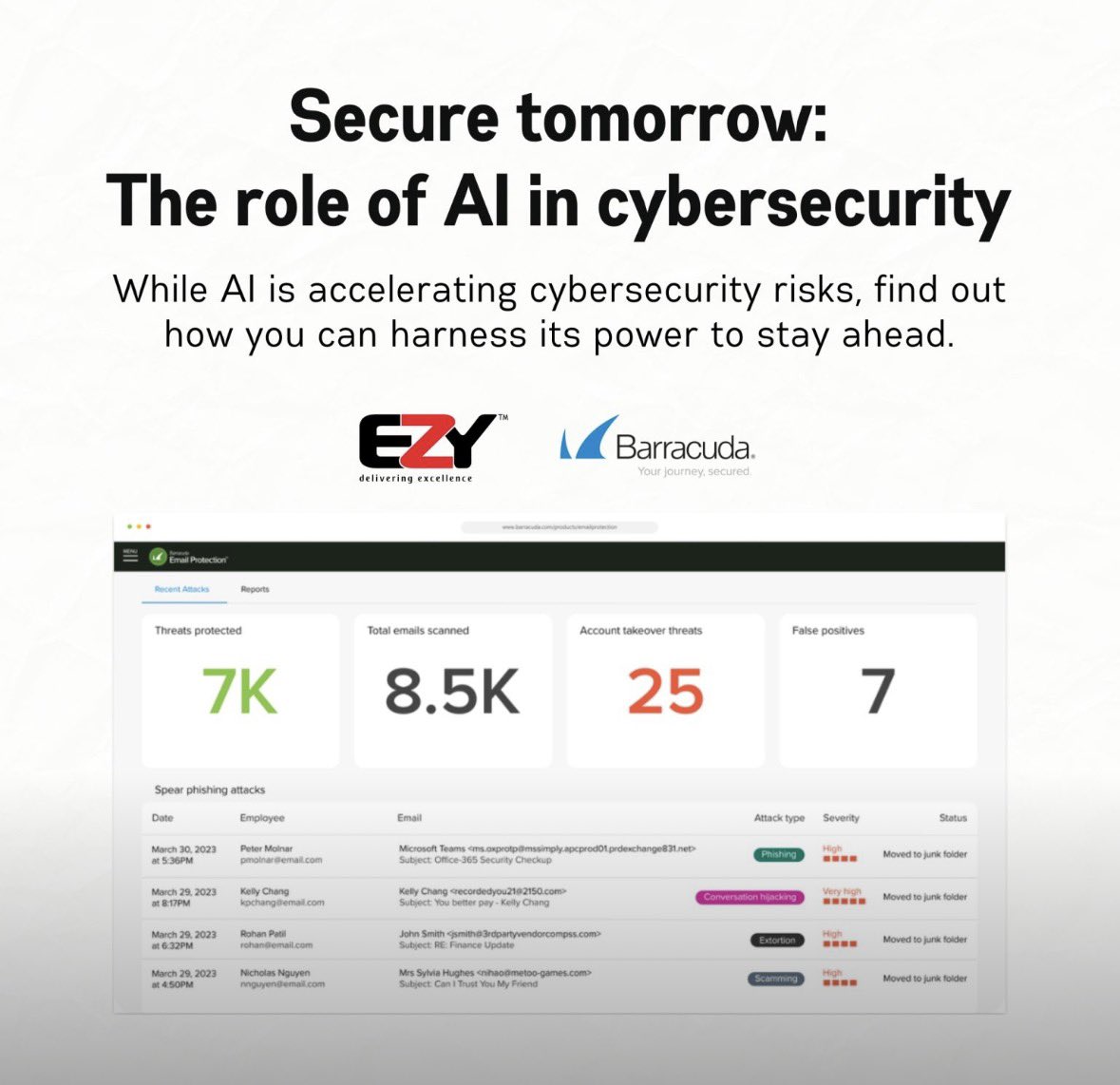 ezygroupco's tweet photo. Secure tomorrow with AI-powered cybersecurity.

Cyberattacks are rising fast, and AI is accelerating the threat.

But the same technology that helps attackers scale can also help you stay ahead. https://t.co/L6Ga2fzkuX