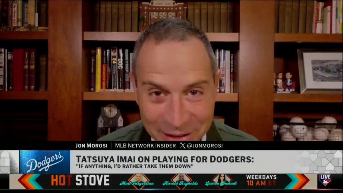 "What Imai has given us here is the boldness to be different and to create a new rivalry."

@jonmorosi reacts to Japanese free agent pitcher Tatsuya Imai's comments on the Dodgers. 

#MLBNHotStove 