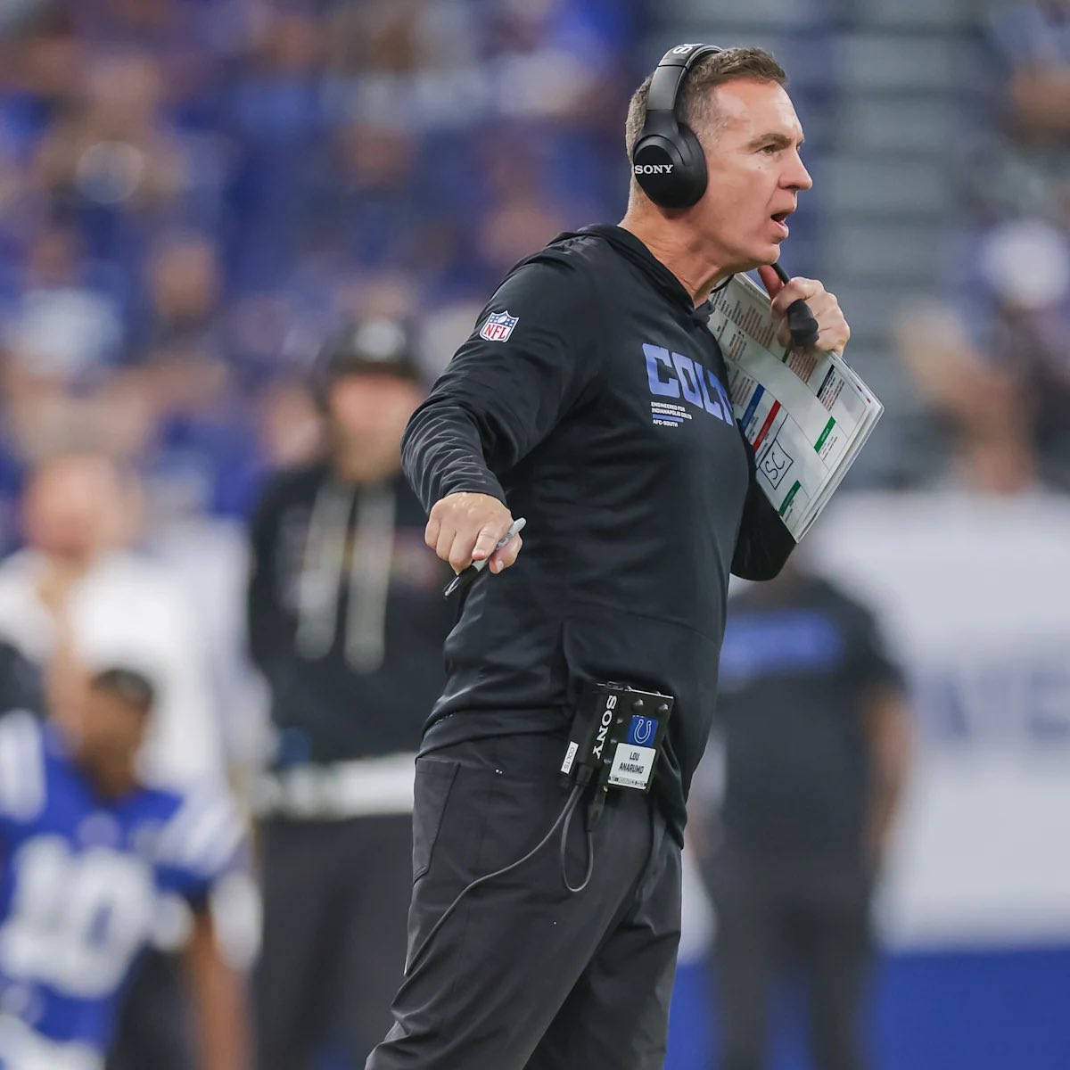 SleeperColts's tweet image. A league source says Colts DC Lou Anarumo is expected to be a strong candidate for the Giants’ head coach opening this offseason, per @JosinaAnderson