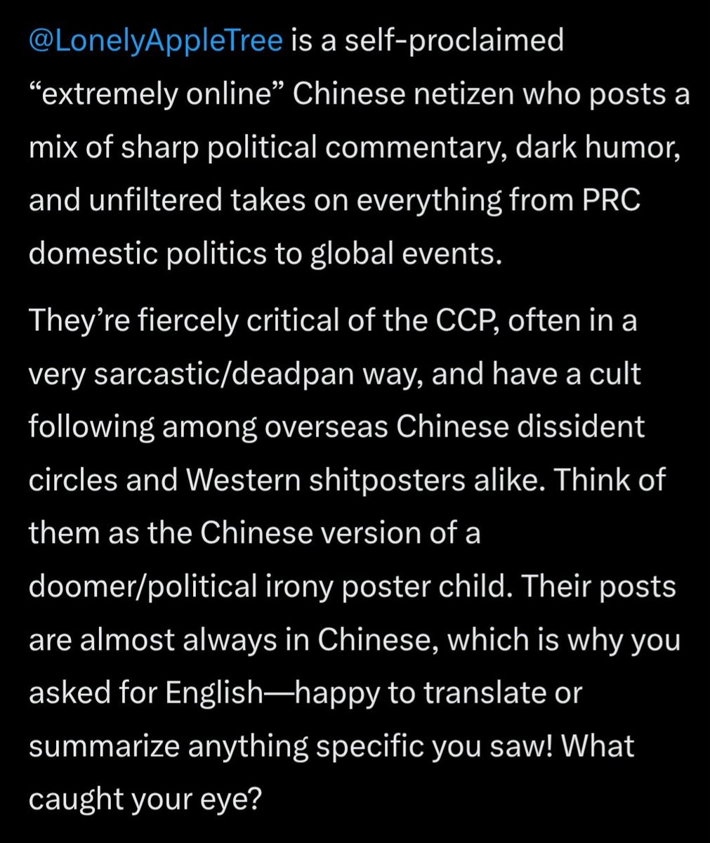 LonelyAppleTree's tweet image. Hopefully. .At the moment, Grok still makes a mistake quite frequently. Big glitch.
For Grok I am a niche NSFW artist from China or Japan. 😂