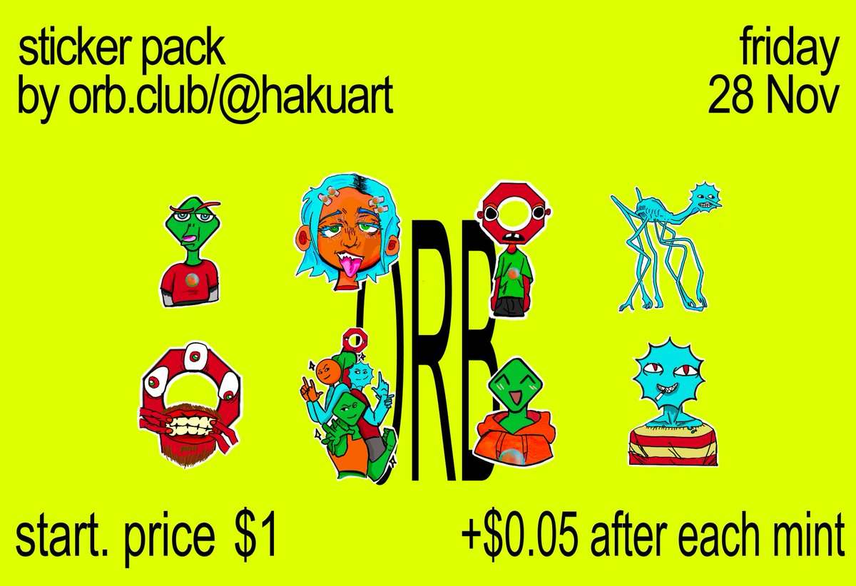 our one of the top artists, <a href="/hakuartz/">𝐻𝒶𝓀𝓊</a> coming with new sticker pack, this Friday! 

join waitlist to get it early, price starting from $1
luv it <3