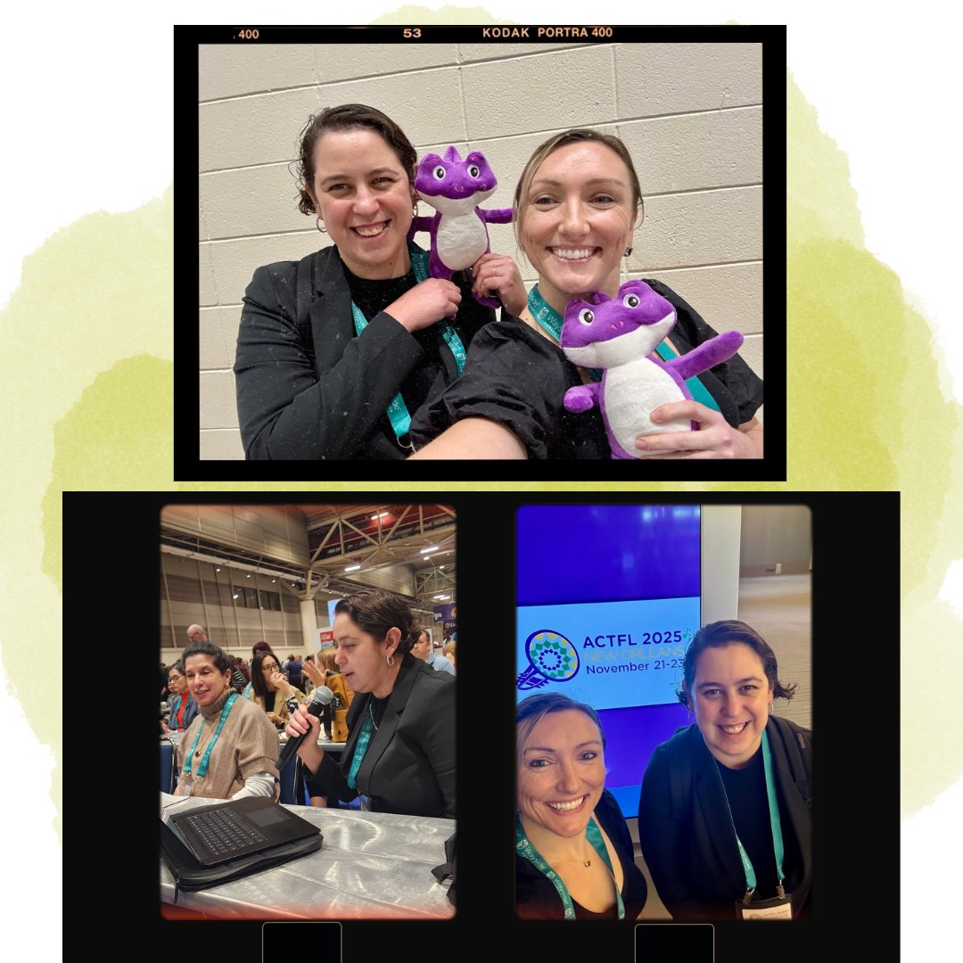 Language_Bird's tweet image. Wrapping up #ACTFL2025 🌍💬 Huge shoutout to Meara, Talia, Joanne &amp;amp; Budimka (yes, presenter!) for representing #LanguageBird with so much expertise and heart. Loved connecting with fellow educators + highlighting how 1:1, human-centered instruction is shaping the future. @actfl