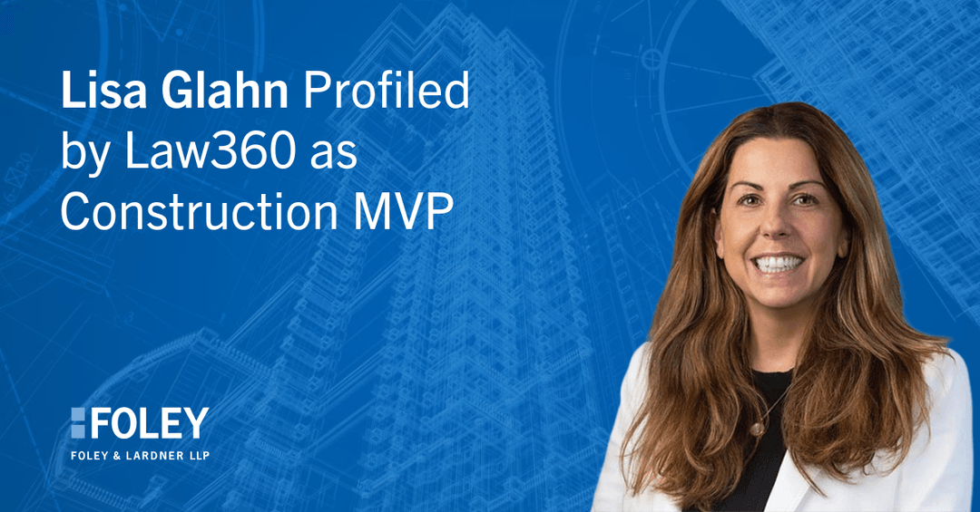 kfaget's tweet photo. Congrats to my colleague Lisa Glahn for being honored as 2025 Construction Law360 MVP!

Law360 recognizes Lisa for her leadership on major sports stadium projects and her guidance for rising attorneys. It’s inspiring to work alongside her and witness her impact on construction… https://t.co/ZseIk81b1M