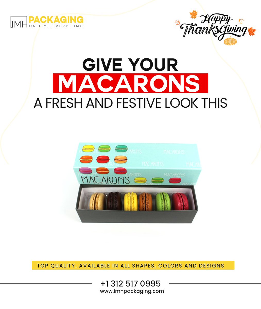 usa_imh's tweet image. Desserts sell better when the packaging looks tempting. Custom Macaron Boxes keep Each Piece Safe, Fresh, and Ready for Display.

Order Now:  imhpackaging.com/product-catego…

#Thanksgiving #IMHPackaging #CustomMacaronPackaging #MacaronPackaging #CustomMacaronBoxes #Macaron #Macarons #USA