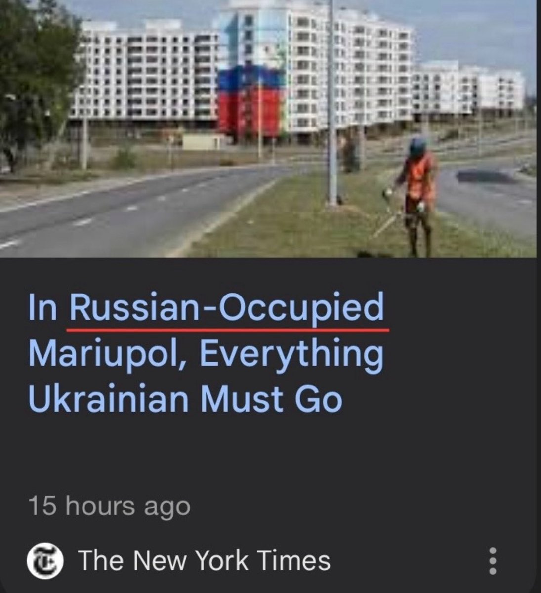 AssalRad's tweet image. These NYT headlines are two days apart.

🇷🇺: Occupies                          🇮🇱: Holds