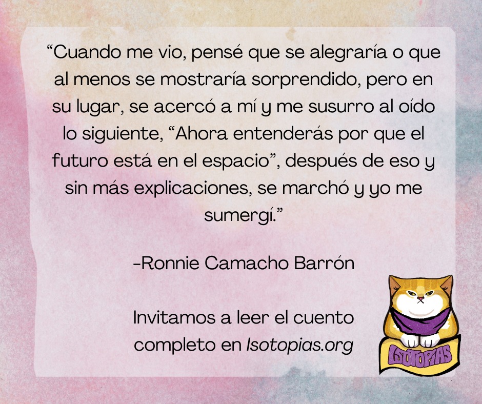 A través de una narración reveladora, Ronnie Camacho nos lleva desde la inocencia infantil hasta el asombro de las profundidades marinas, dejando al lector con una pregunta: ¿realmente conocemos lo que se oculta bajo el mar? isotopias.org/profundo/

*
#isotopias #cuento