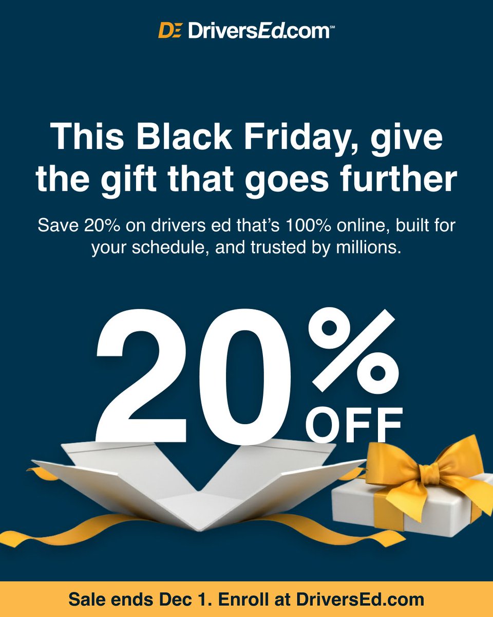 Ready to drive? Now’s the time.

Black Friday deals are live at DriversEd.com! Don’t miss out.