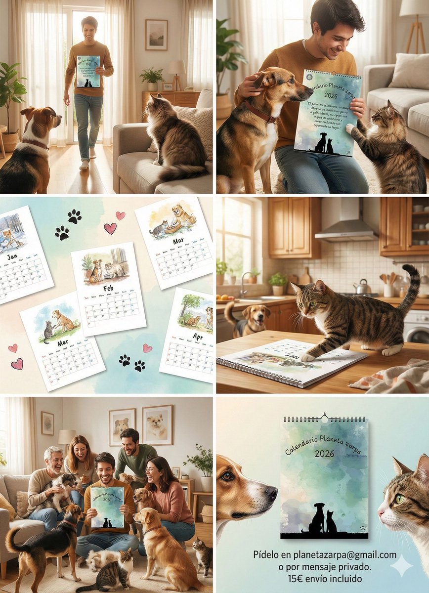 📆✨ ¡YA ESTÁ DISPONIBLE NUESTRO CALENDARIO 2025! ✨📆

Este año viene cargado de huellas, bigotes y muchas historias que merecen ser contadas. 🐶🐱
Por solo 15€ (envío incluido) podrás disfrutar de un calendario lleno de perros y gatos que un día buscaron una segunda
