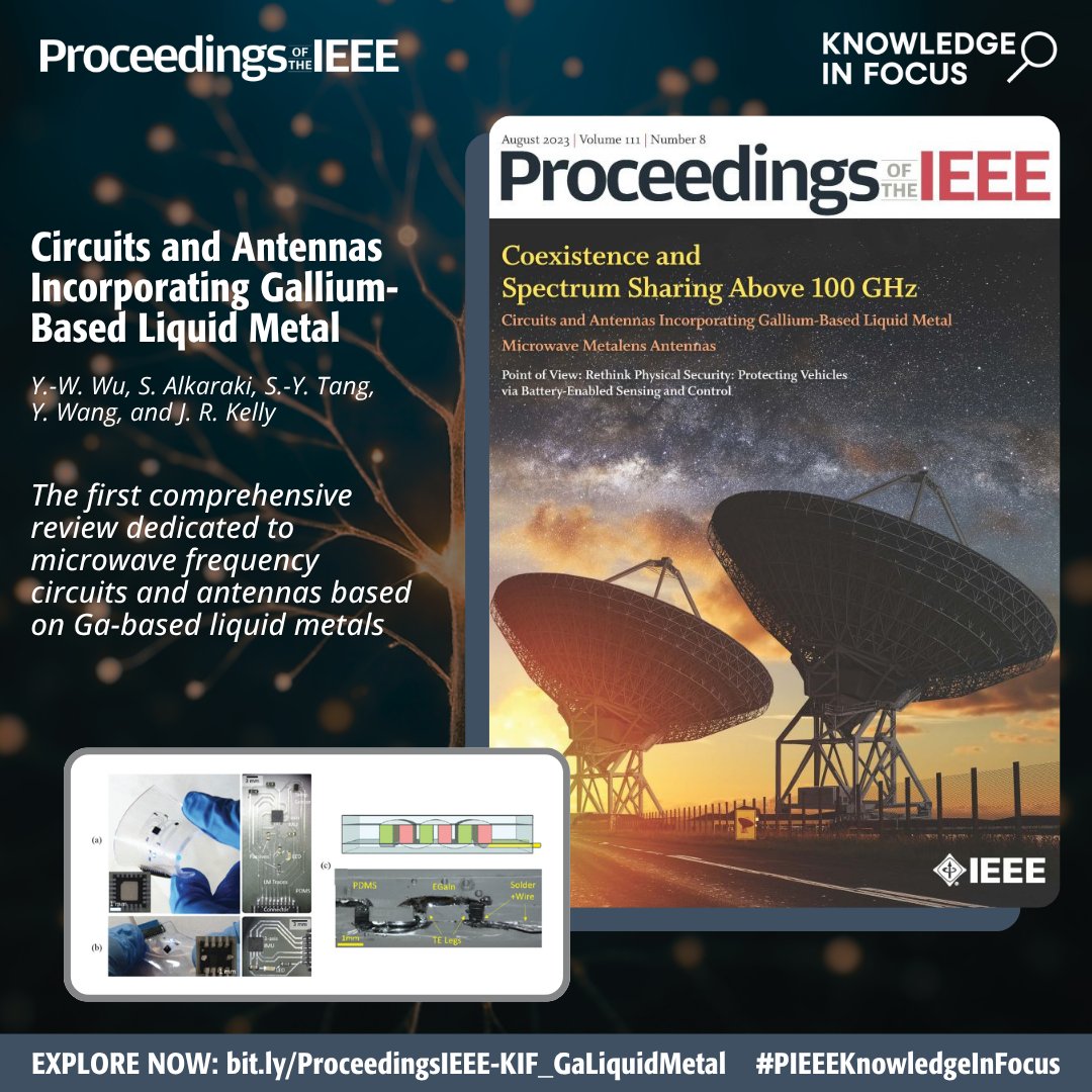 ProceedingsIEEE's tweet image. #Gallium-based liquid metals are opening the door to reconfigurable circuits, flexible antennas, and new #RF innovations. This @ProceedingsIEEE #PIEEEKnowledgeInFocus article breaks down what makes Ga-based #LM so promising for next-gen microwave design: bit.ly/ProceedingsIEE…