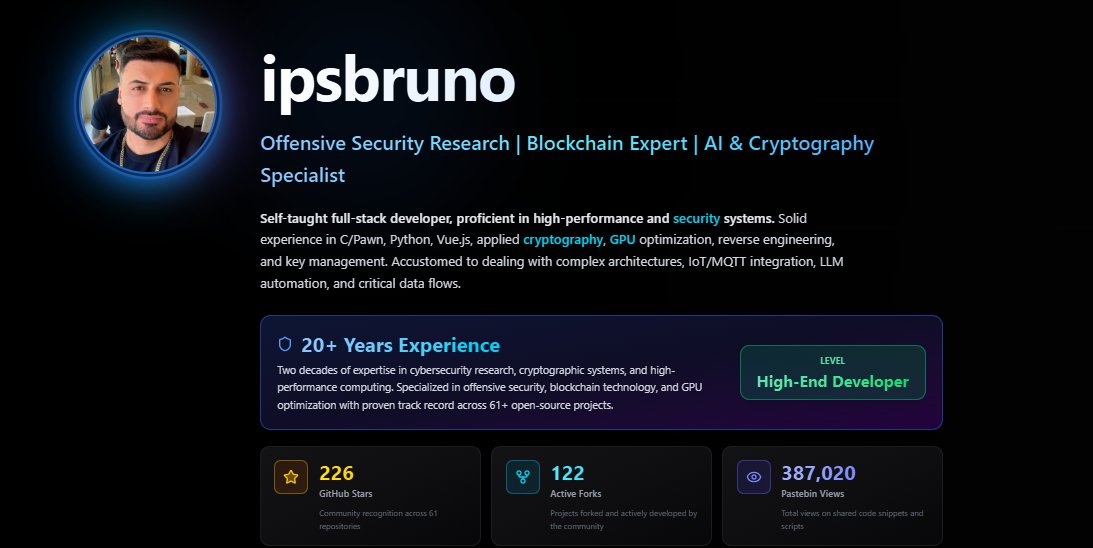 ChannelRSL1's tweet image. 💻 Enhanced Portfolio System: A Portfolio That EVOLVES
By @BrunoSi1134586  is what happens when an offensive security researcher builds with AI.

This portfolio doesn&apos;t just show your work. It tracks it in real-time