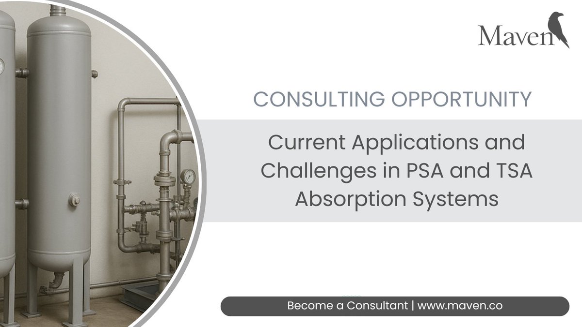 PSA and TSA technologies are key to cleaner, more efficient gas purification. Maven is exploring how these systems are used today, their limits, and what drives innovation. Have expertise in adsorption, gas purification, or process design? 
Join or refer: maven.co/open-projects/…