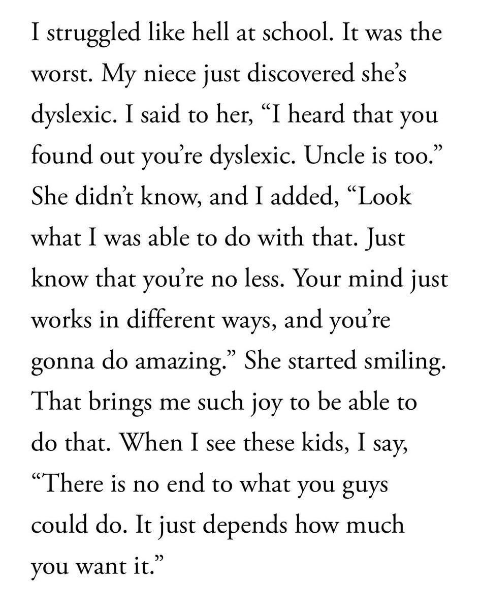 fiagirly's tweet photo. Lewis Hamilton speaks on why education reform is important for him.

“I struggled like hell at school. It was the worst. My niece just discovered she's dyslexic. I said to her, "I heard that you found out you're dyslexic. Uncle is too." 

She didn't know, and I added, "Look what I was able to do with that. Just know that you're no less. Your mind just works in different ways, and you're gonna do amazing." She started smiling.