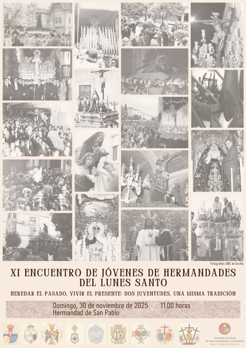 🧢 #JuventudDeSanGonzalo | XI Encuentro de Jóvenes de las Hermandades del Lunes Santo

📍 Tendrá lugar el domingo 30 de noviembre de 2025, actuando como anfitriona la <a href="/hdad_sanpablo/">Hermandad San Pablo</a>

🕙 11:00 horas

Anímate y participa con nosotros