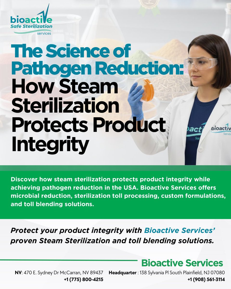 Bioactiveserve's tweet image. The Science of Pathogen Reduction: How Steam Sterilization Protects Product Integrity

Read More: bioactive-safesterile.com/science-of-pat…

#SteamSterilization #PathogenReduction #BioactiveServices #MicrobialReduction  #Bioactiveservices #Bioactiveresources #SterilizationExperts #USA