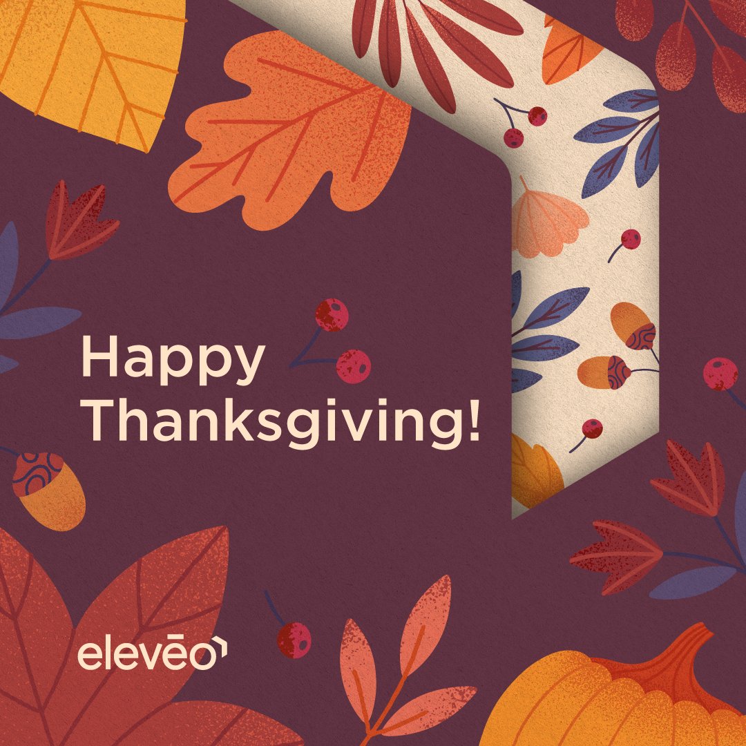 myeleveo's tweet image. Happy Thanksgiving to all of our partners and customers!
As we are every day of the year, the Eleveo team is grateful for each of you, and we wish you a safe and happy holiday with friends and family.

#aicontactcenter #workforceoptimization