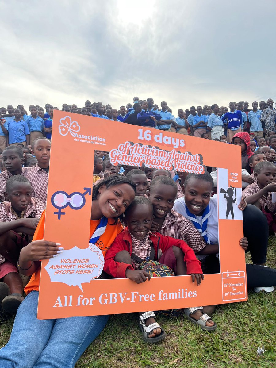 guidesrwanda's tweet photo. We kickstarted the #16DaysOfActivismAgainstGBV in Rusenge, @NyaruguruDistr under the theme “All For GBV-Free Families.” The community, leaders, security organs, @PlanRwanda , Girl Guides and students joined to raise awareness on GBV prevention.

@wagggsworld 
@RwandaYouthArts https://t.co/XcNLT45duQ