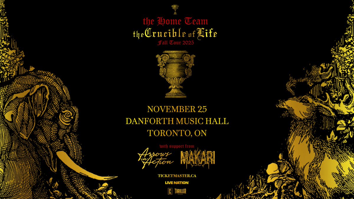 TheDanforthMH's tweet image. TONIGHT: The Home Team storms into a sold-out Danforth Music Hall with a riff-packed, adrenaline-fueled set that’s guaranteed to blow the roof off 🤘🔥
Set times below:
6:30PM – Doors
7:30 - Makari
8:15 - Arrows In Action 
9:15 - The Home Team
*all set times are subject to change