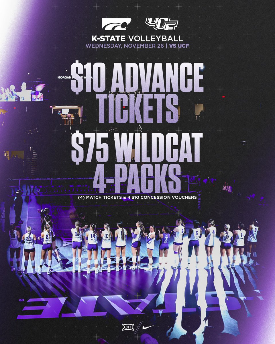 kstatesports's tweet image. Tomorrow is @KStateVB Senior Night in Morgan Family Arena!

Shop Cyber Week ticket deals and PACK THE HOUSE for the final home match of the season. 🏐👌

kstatesports.evenue.net/list/CYBERVB