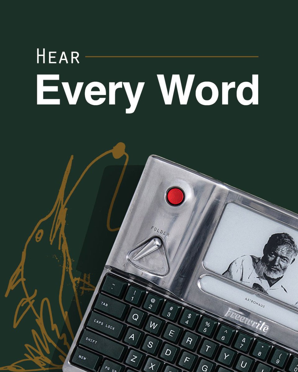 getfreewrite's tweet image. Introducing a whole new typing experience! Hemingwrite is now available with clicky key switches. getfreewrite.com/products/hemin… #hemingwrite #writeon