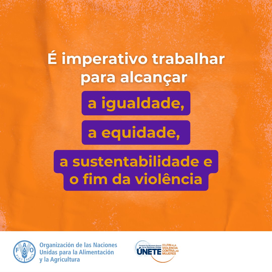 FAOBrasil's tweet photo. ✋ São necessárias legislações para garantir o direito das #MulheresRurais à participação, à propriedade e o controle das terras, juntamente com a proteção contra a violência de gênero nas áreas rurais.✊
#Una-se #16dias #MulheresComDireitos https://t.co/1RBwAQjcsh