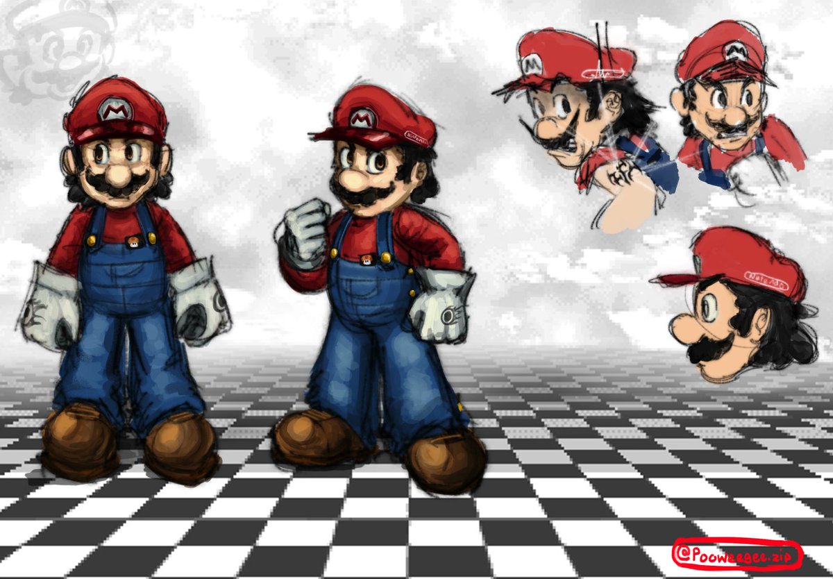 My old Mario Redesign concept ART BY @METALPOOWEEGEE