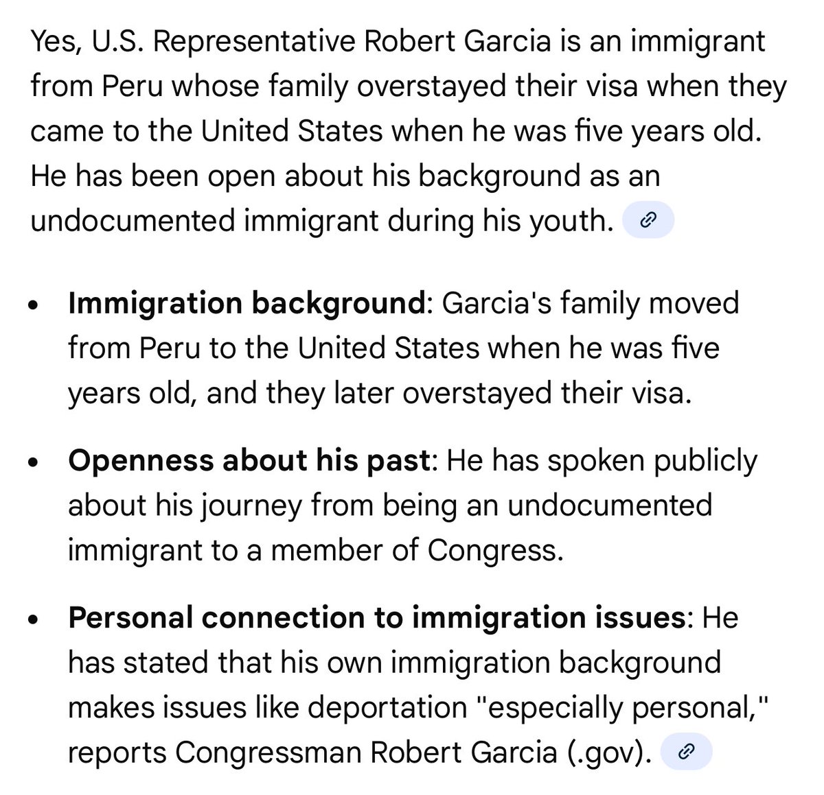 Bubblebathgirl's tweet image. Rep. Robert Garcia should’ve never been allowed to stay in the US. And we shouldn’t have foreign-born people in elected positions whether they were given amnesty or even came to the US legally.

Garcia needs to be expelled from Congress and deported.

Nobody is above the law.