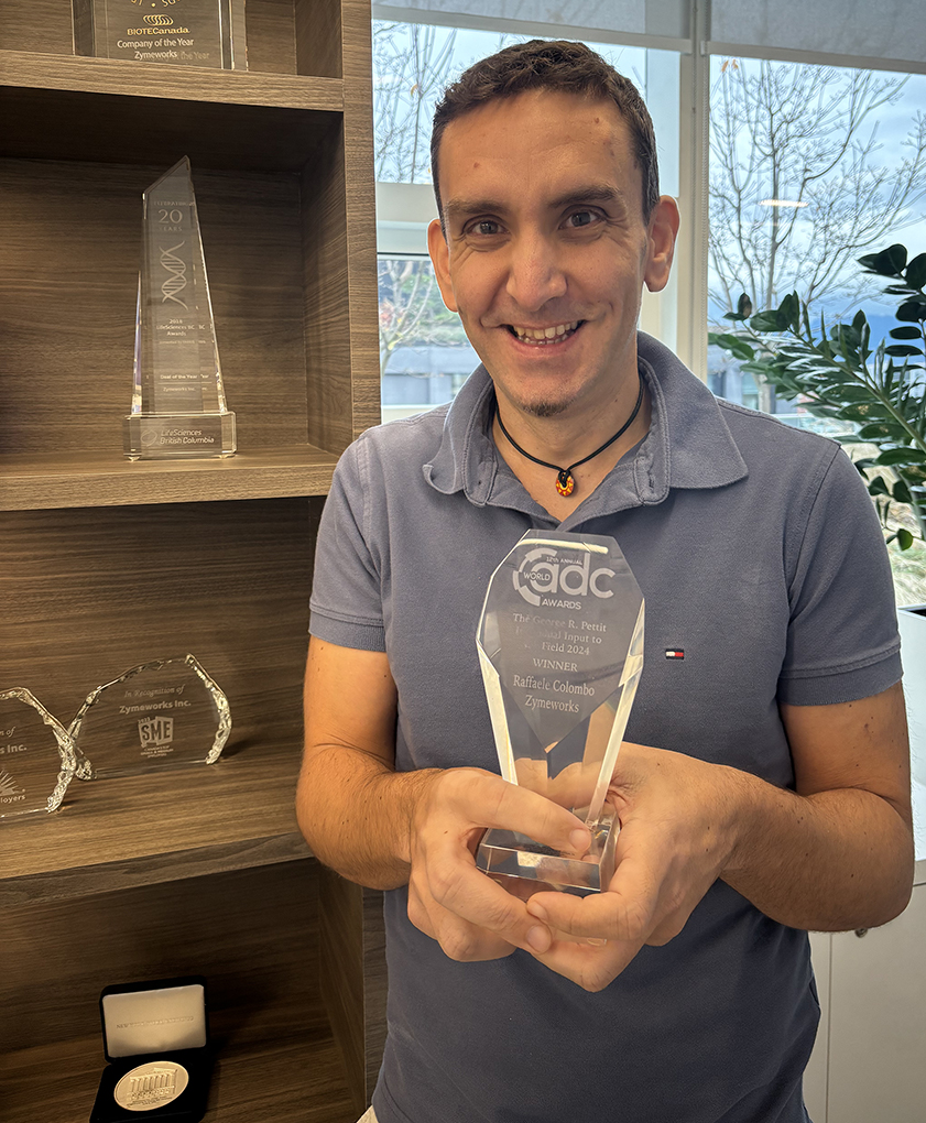 ZymeworksInc's tweet image. We’re proud to celebrate Dr. Raffaele Colombo, recipient of the 2024 George R. Pettit Individual Input to the Field Award at this year’s @World_ADC Conference in San Diego.

This award recognizes the individual who made the most significant contribution to the #ADC field over the…