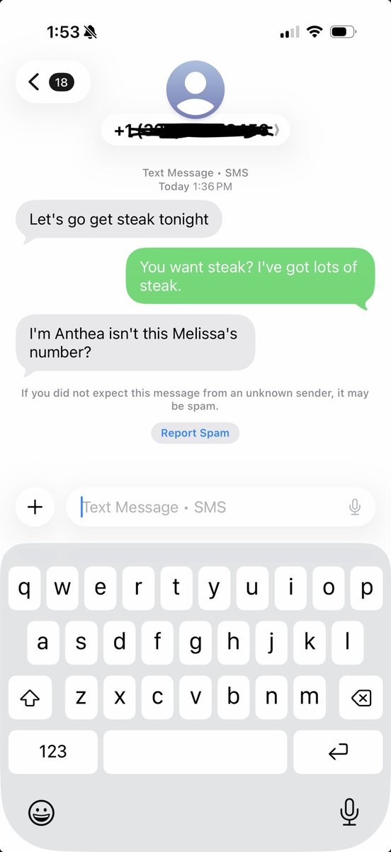 arianaelkins's tweet photo. lol what are the odds I get a wrong number text about steak…God knew I needed a little giggle 😆 https://t.co/R3lfmYqOKi
