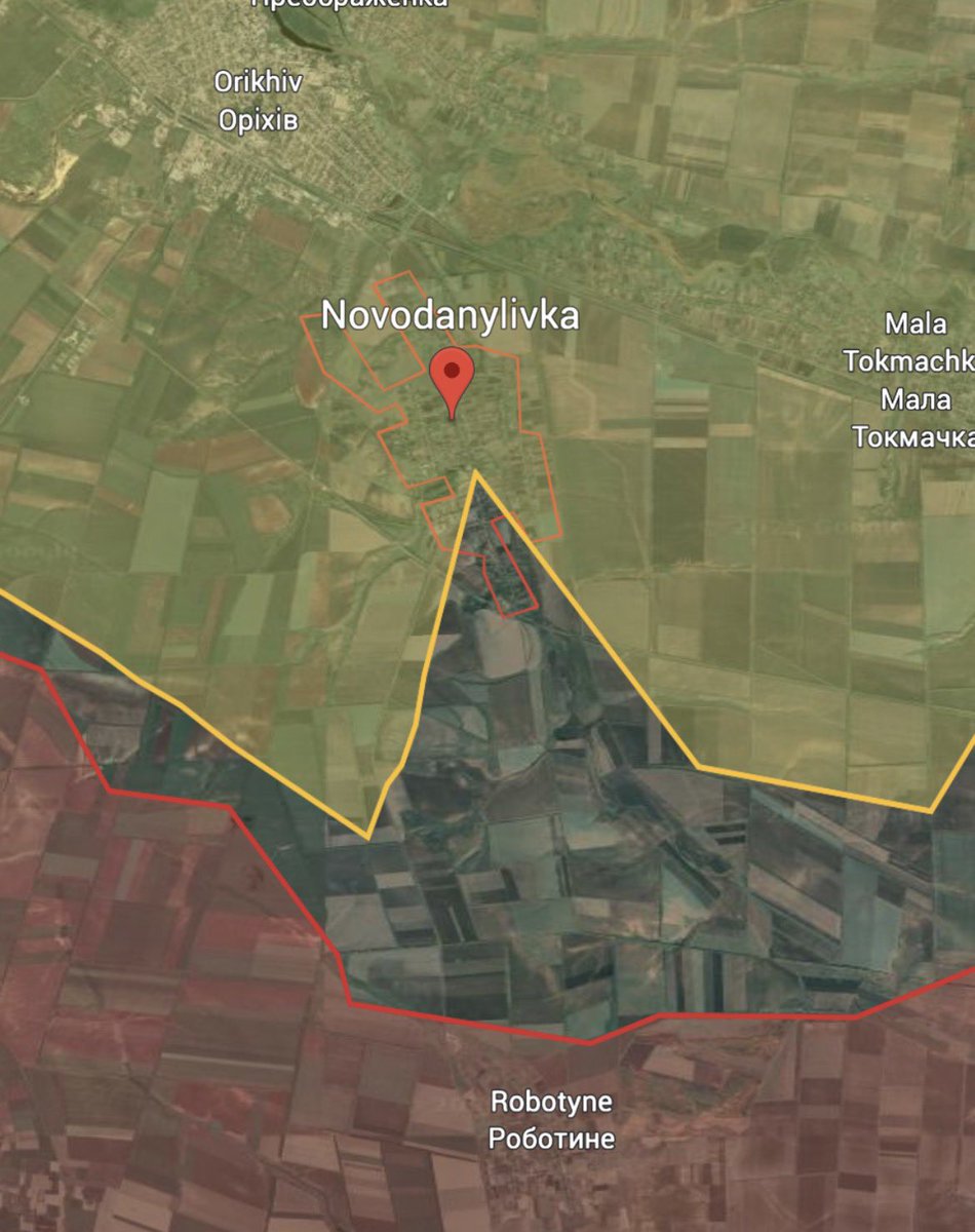 Gab1theone's tweet image. Guerre en #Ukraine 🇺🇦 🇷🇺
Les FAR 🇷🇺 ont pénétré sur plus de 5km vers le village de Novodanylivka. 
Ce village se situe au nord de #Robotyne, symbole de la contre offensive ukrainienne de 2023 puis repris en mai 2024. Le front n’avait plus bougé depuis.