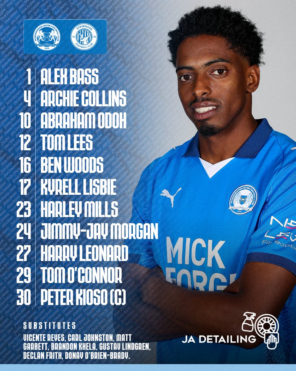 👊 Here is how Posh line-up for tonight's game with Stevenage.

Team line-up's brought to you by <a href="/jadetailing/">JA Detailing</a>.

#pufc