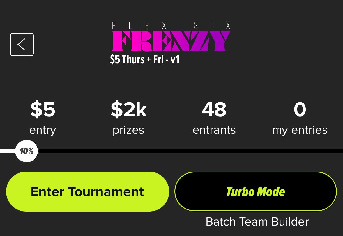 Make sure to get in our THANKSGIVING Flex Six Frenzy🦃

Thursday and Friday games ONLY! 

$2k prize pool. $500 to first.

Go start drafting FASTER🔥