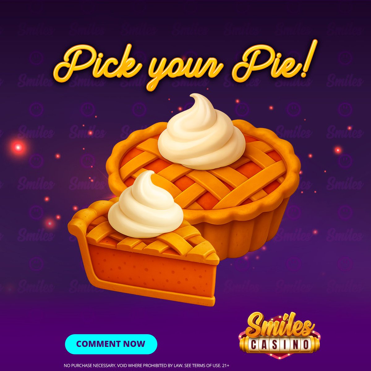 SmilesCasino's tweet image. 🥧 It is the Great Thanksgiving Pie Debate.
Pumpkin, apple, pecan, or something wild… which pie wins in your home?

Comment + RT to enter!

🎁 10 Smilers will each win 10,000 GC + 1 SC
⏰ Ends November 27 at 11:59 PM PT.