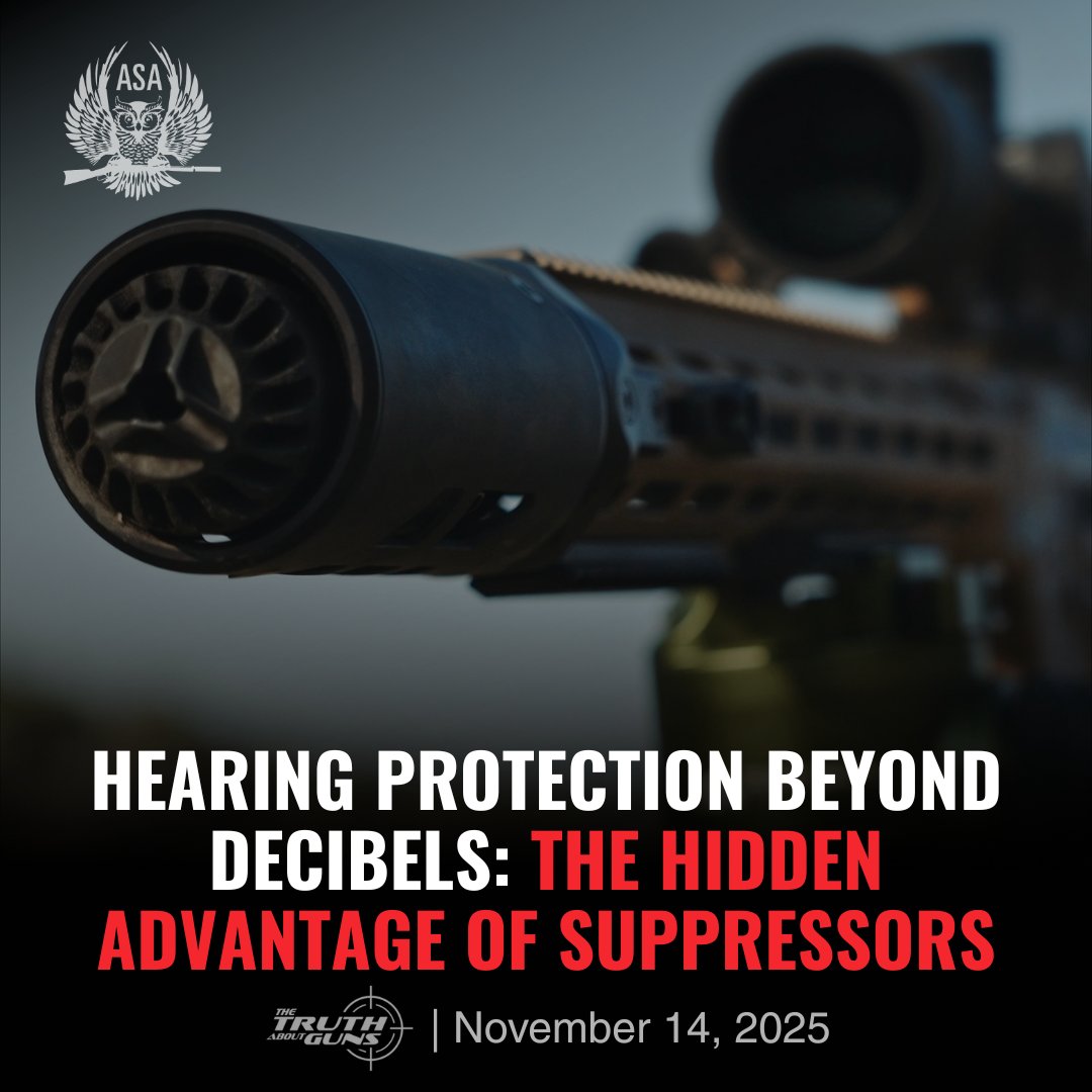 AmSuppressor's tweet photo. New research continues to come out showing the real benefits of shooting suppressed. Suppressors are well known for aiding hearing protection, but they have also proven to reduce blast pressure, decreasing the physical shockwave that hits the body.

Another essential benefit for both shooters and hunters is enhancing comfort, safety, technique, and overall enjoyment.