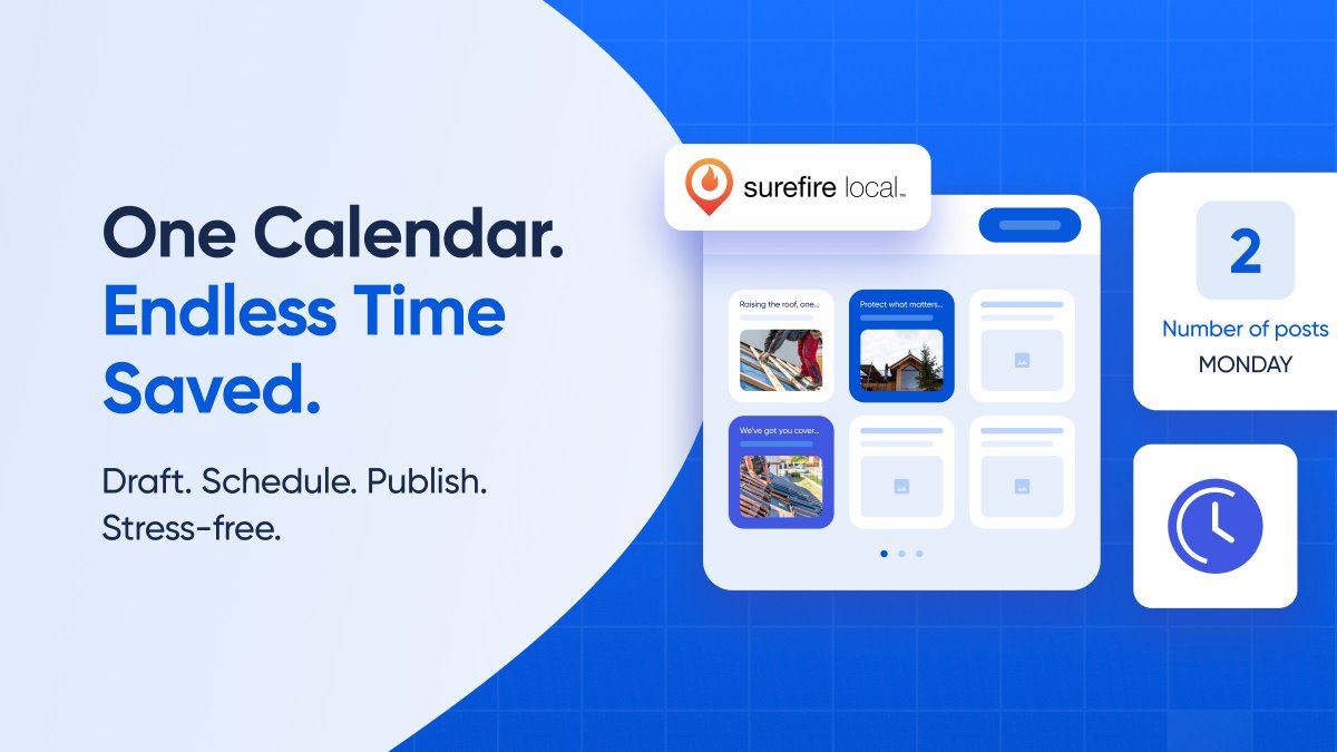 SurefireLocal's tweet image. What if all your holiday posts were already scheduled?

One calendar + an AI writing assistant = hours saved and less stress.

See how 👉 surefirelocal.com/software/marke…